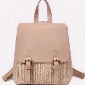 Bags | Boho Vegan Leather Straw Buckle Mini Back Pack | Poshmark display picture 3